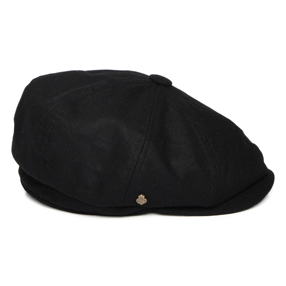 Christys Hats Brooklyn Loden Wool Newsboy Cap - Black