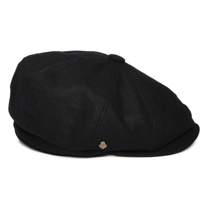 Christys Hats Brooklyn Loden Wool Newsboy Cap - Black