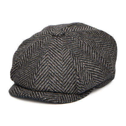 Christys Hats Portobello Herringbone Merino Wool Newsboy Cap - Grey