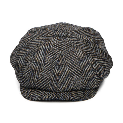 Christys Hats Portobello Herringbone Merino Wool Newsboy Cap - Grey