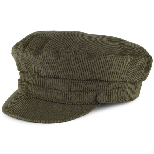 Failsworth Hats Mariner Corduroy Fiddler Cap - Olive