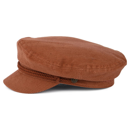 Brixton Hats Corduroy Fiddler Cap - Terracotta