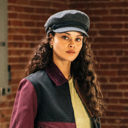 Brixton Hats Prince Of Wales Check Fiddler Cap - Dark Grey