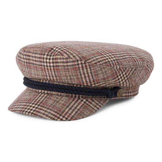 Brixton Hats Plaid Fiddler Cap - Brown-Tan-Red