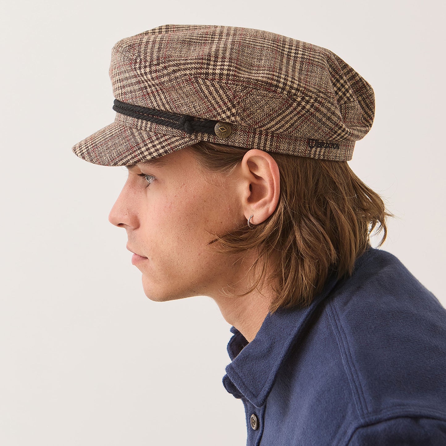 Brixton Hats Plaid Fiddler Cap - Brown-Tan-Red