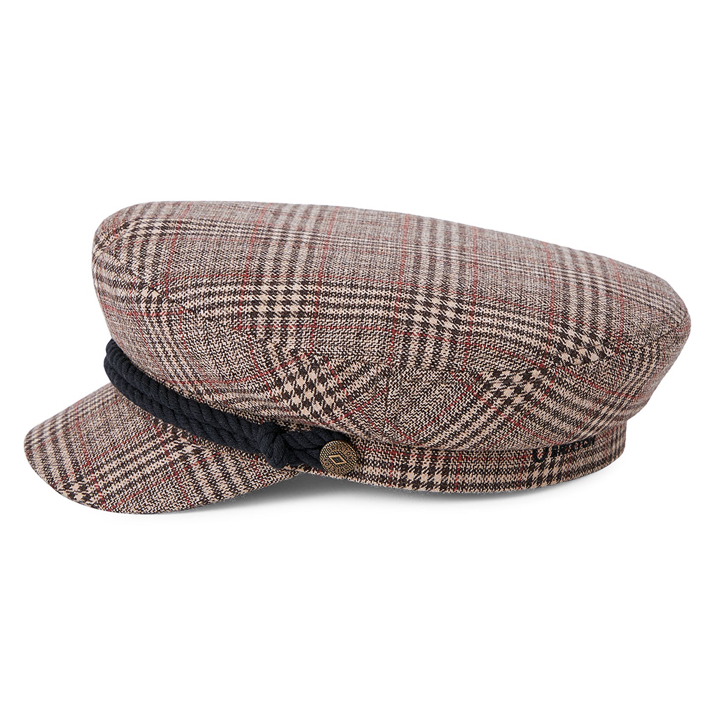 Brixton Hats Plaid Fiddler Cap - Brown-Tan-Red