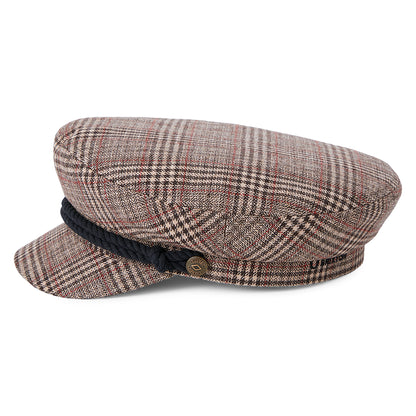 Brixton Hats Plaid Fiddler Cap - Brown-Tan-Red