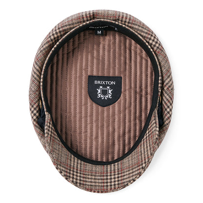 Brixton Hats Plaid Fiddler Cap - Brown-Tan-Red
