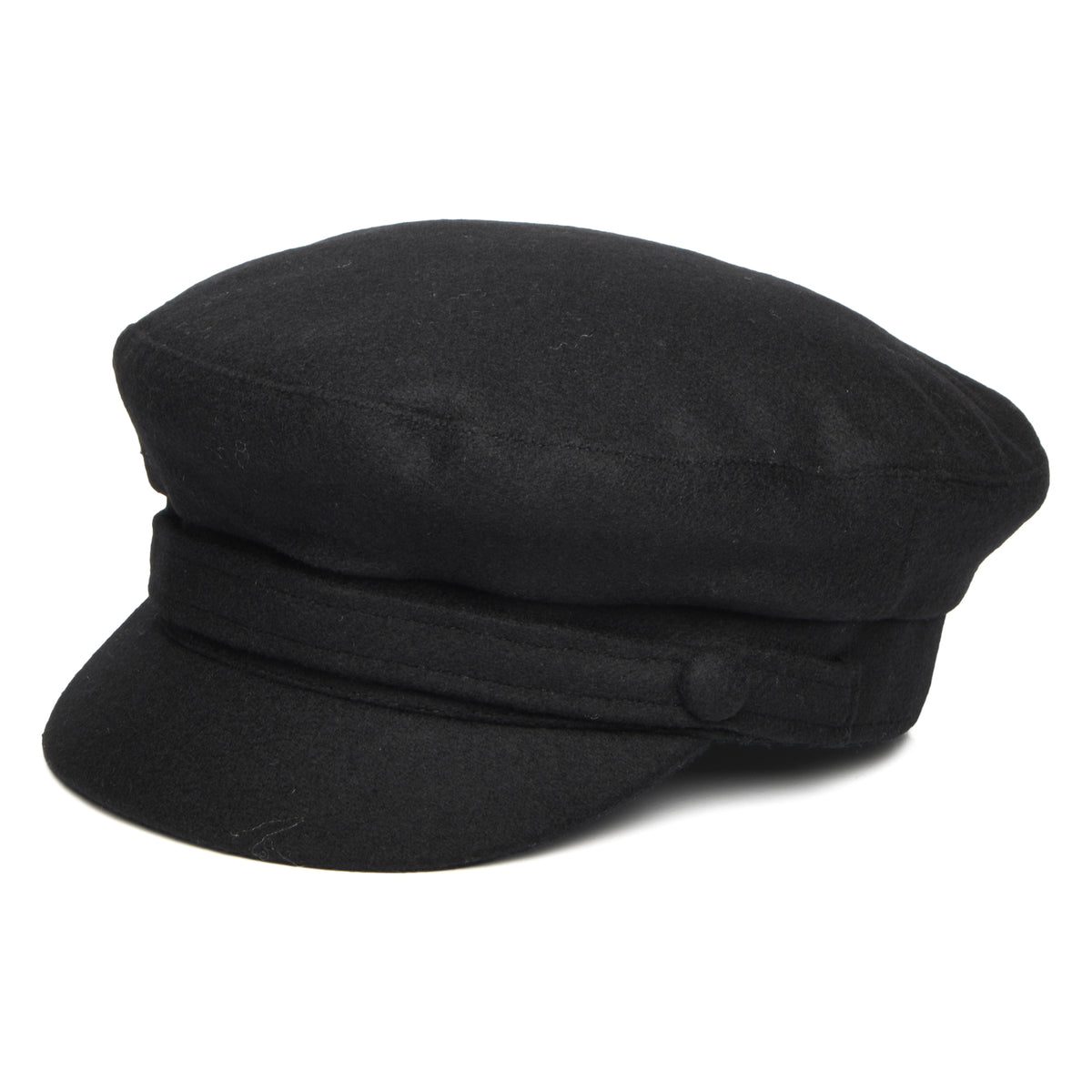 Failsworth Hats Breton Italian Melton Fiddler Cap - Black