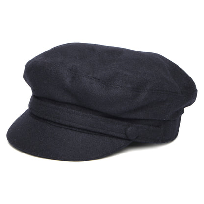 Failsworth Hats Breton Italian Melton Fiddler Cap - Navy Blue