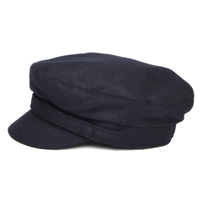 Failsworth Hats Breton Italian Melton Fiddler Cap - Navy Blue