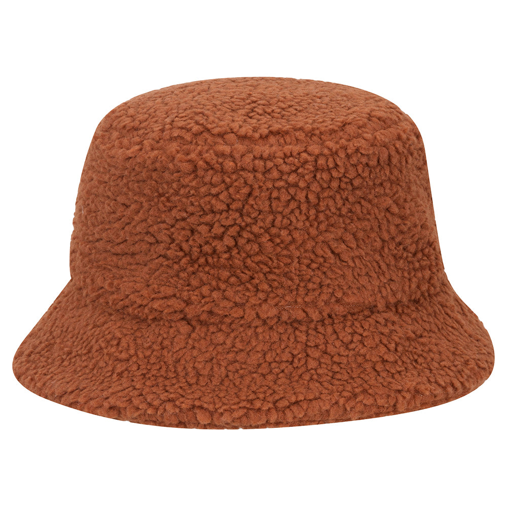 Scala Hats Kirsten Faux Sherpa Bucket Hat - Rust – Village Hats