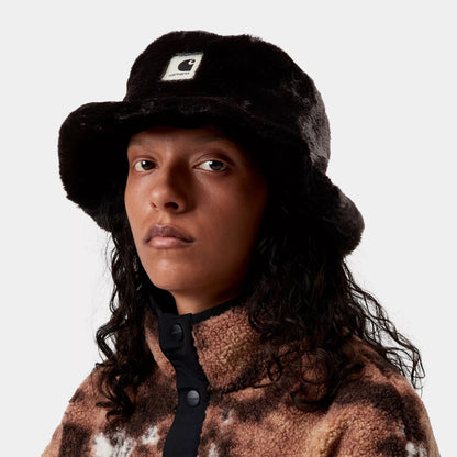 Carhartt WIP Hats Womens Olney Faux Fur Bucket Hat - Black