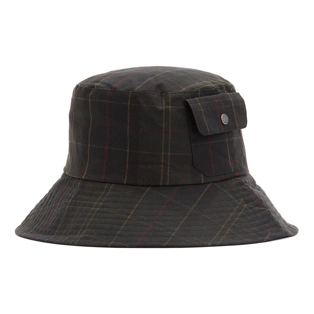 Barbour Hats Scarlet Tartan Waxed Cotton Bucket Hat - Tartan