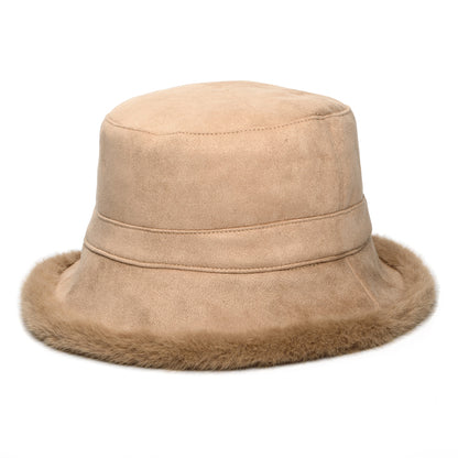 Whiteley Hats Reversible Faux Fur Bucket Hat - Camel