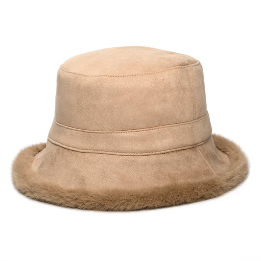 Whiteley Hats Reversible Faux Fur Bucket Hat - Camel