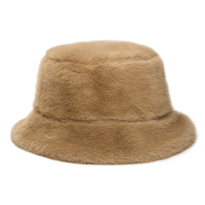 Whiteley Hats Reversible Faux Fur Bucket Hat - Camel
