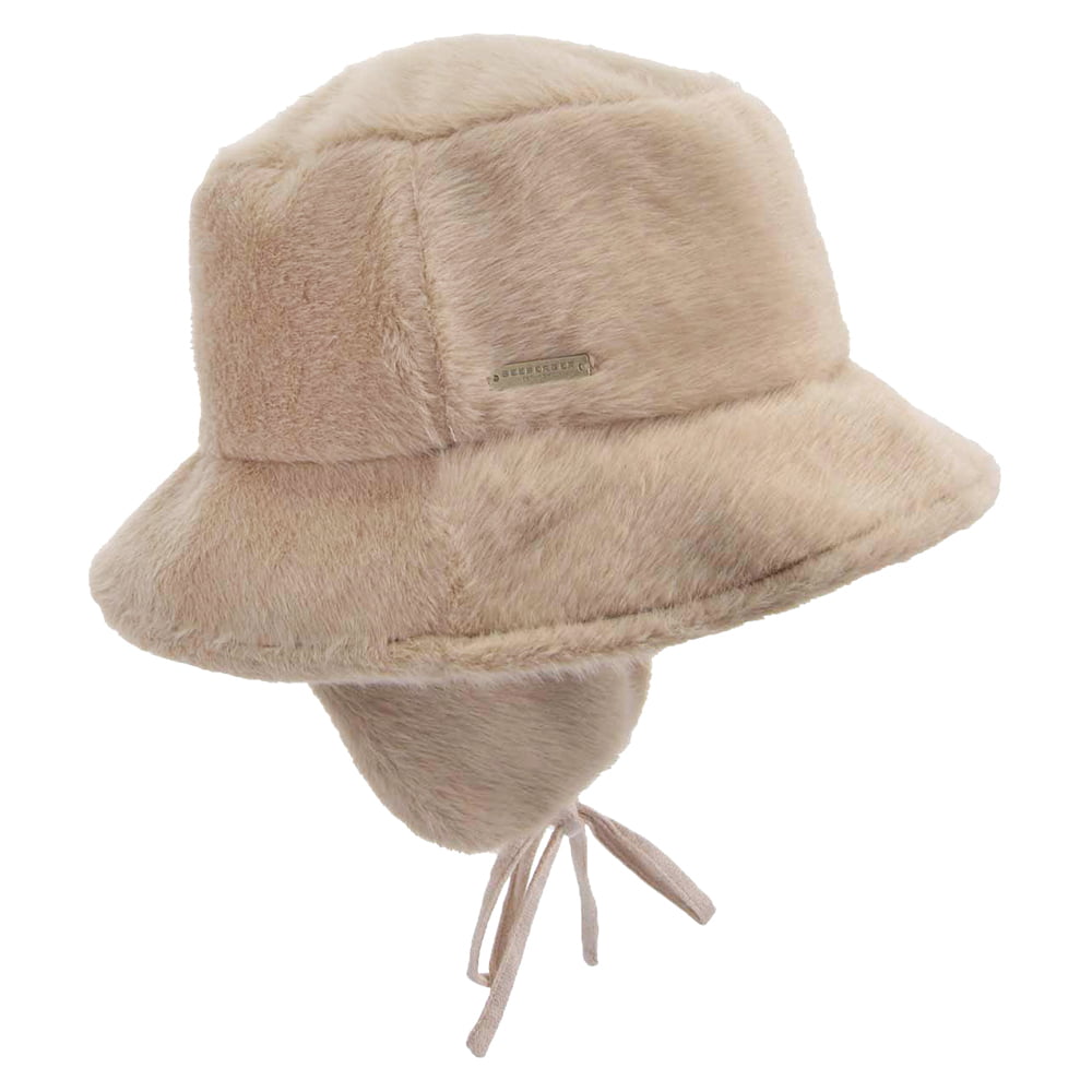 Seeberger Hats Faux Fur Bucket Hat with Earflaps - Camel