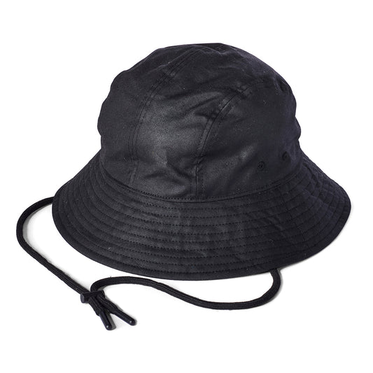 Failsworth Hats Glasto British Waxed Cotton Bucket Hat - Black