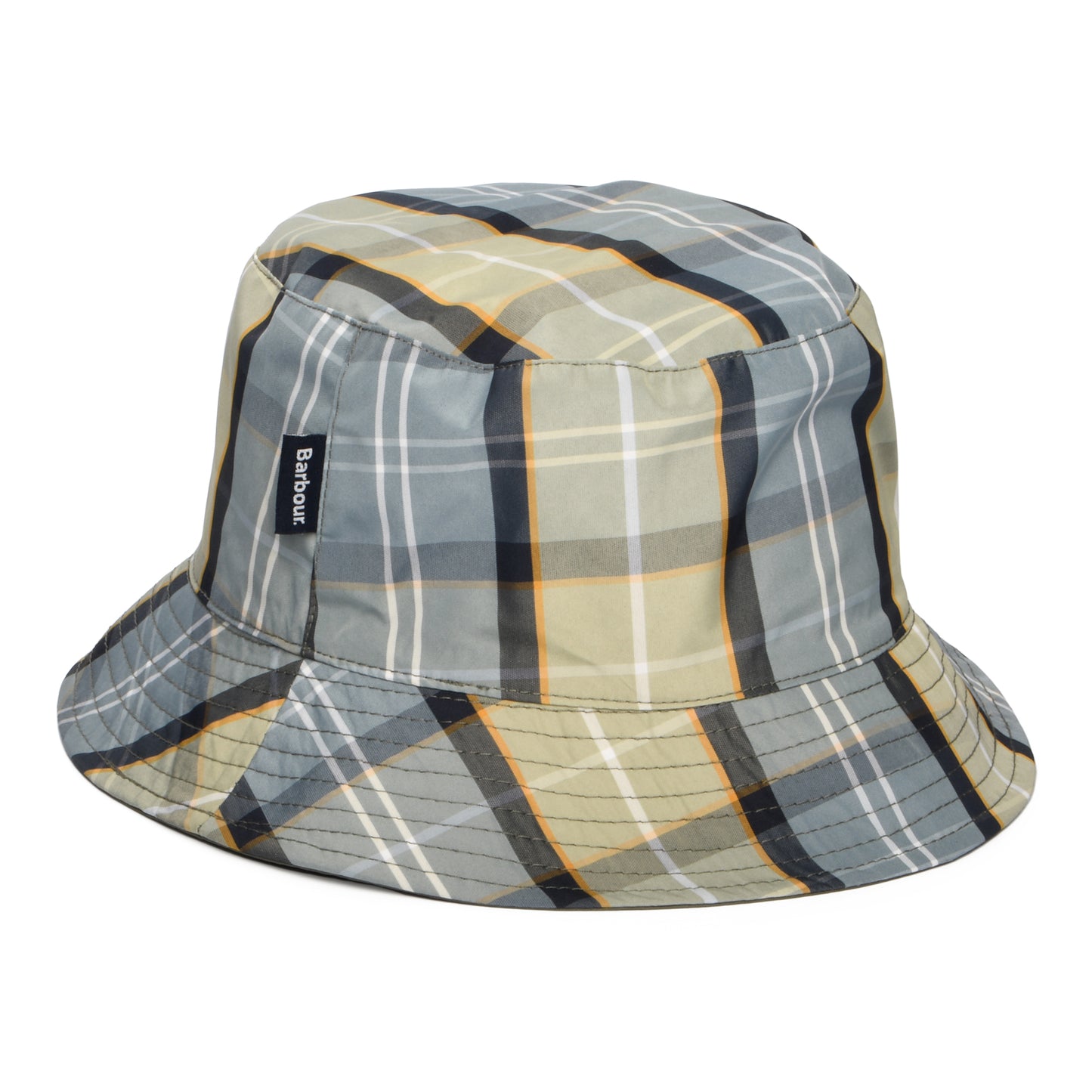 Barbour Hats Hutton Showerproof Reversible Bucket Hat - Tartan-Olive