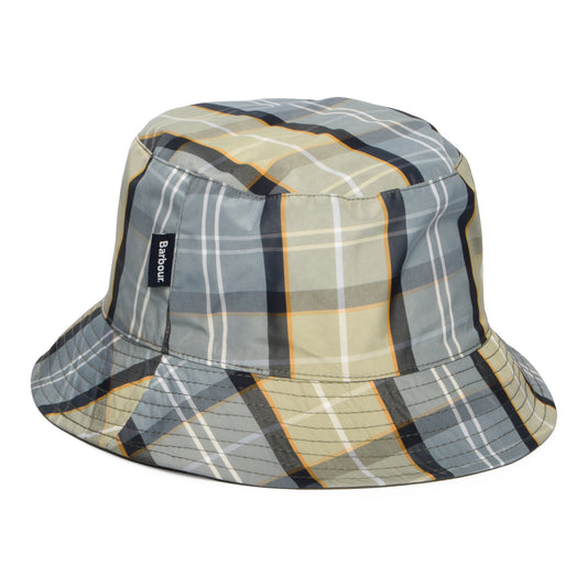 Barbour Hats Hutton Showerproof Reversible Bucket Hat - Tartan-Olive