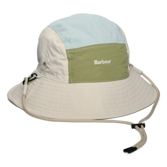 Barbour Hats Festival Reversible Showerproof 5 Panel Boonie Hat - Stone-Light Blue-Olive