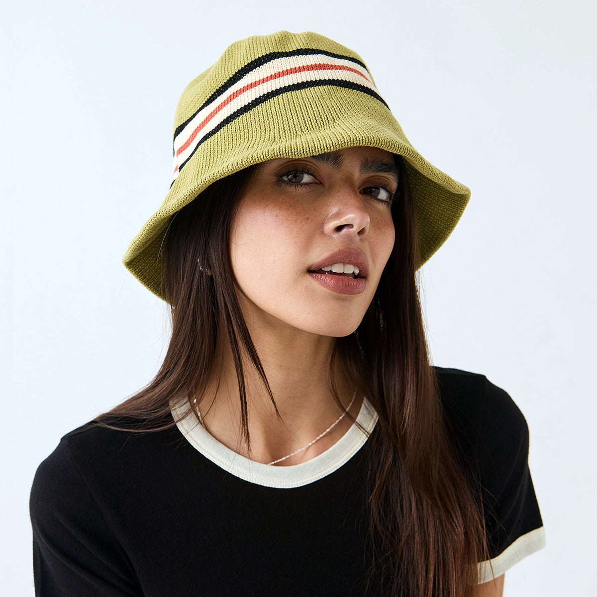 Brixton Hats Redding Knit Packable Bucket Hat - Green-Multi