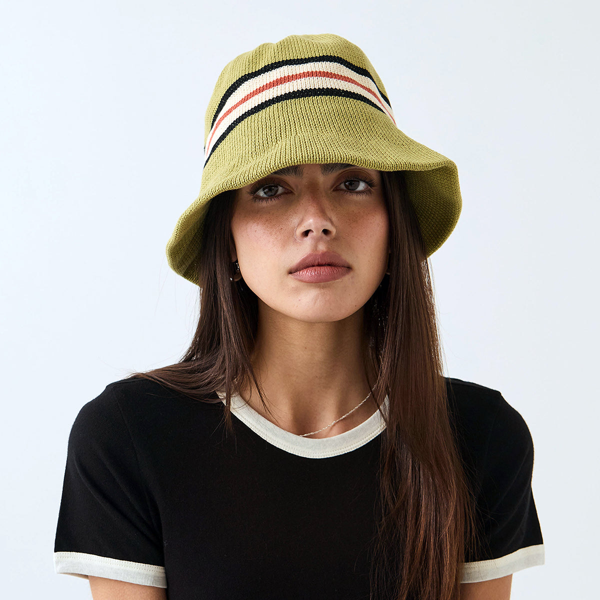Brixton Hats Redding Knit Packable Bucket Hat - Green-Multi