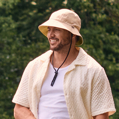 Failsworth Hats Glasto Reversible Bucket Hat - Stone-Sage