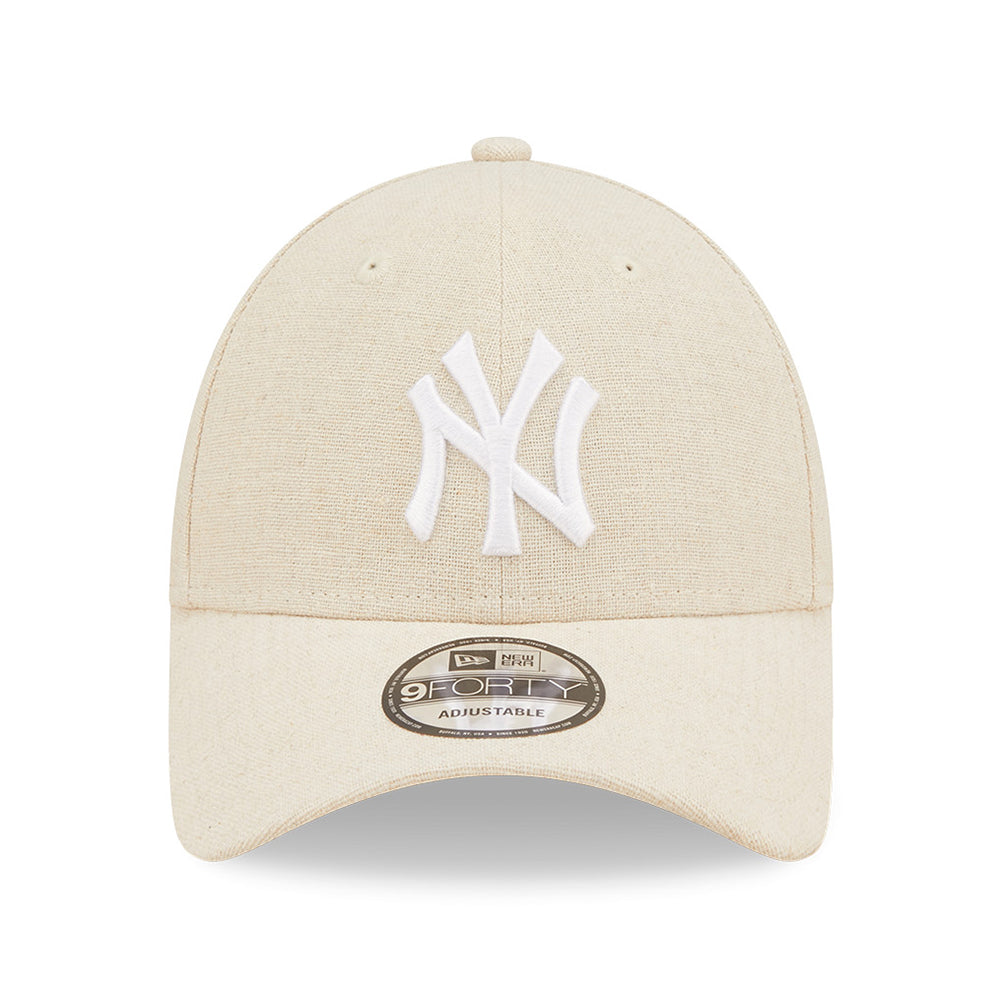 New Era 9FORTY New York Yankees Baseball Cap - MLB Linen - Stone-White