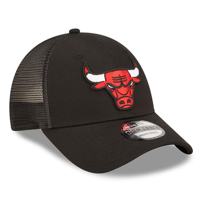 New Era 9FORTY Chicago Bulls Trucker Cap - NBA Home Field - Black