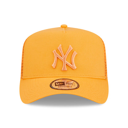 New Era New York Yankees A-Frame Trucker Cap - MLB Tonal Mesh - Orange