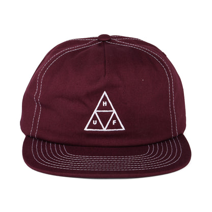 HUF Triple Triangle Unstructured Snapback Cap - Berry-White
