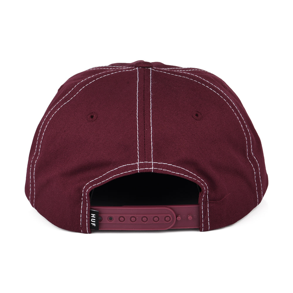 HUF Triple Triangle Unstructured Snapback Cap - Berry-White