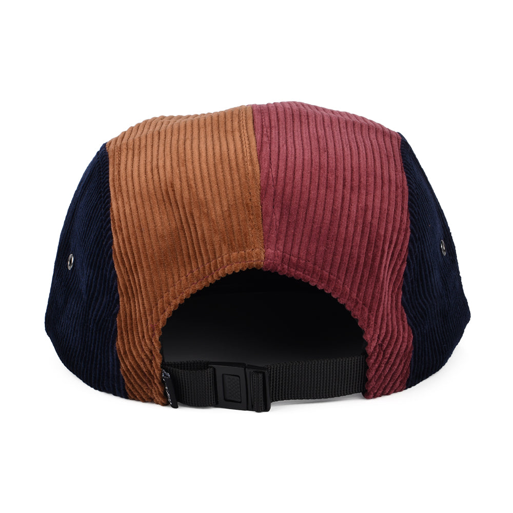The Quiet Life Hats Chunky Cord Contrast 5 Panel Cap - Navy-Brown