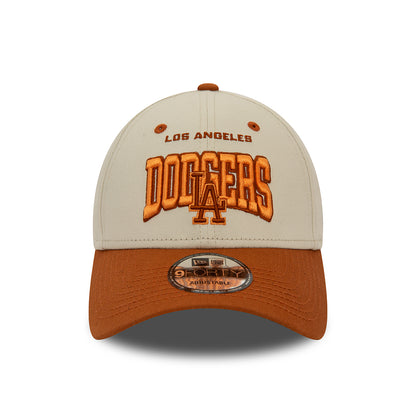 New Era 9FORTY L.A. Dodgers Baseball Cap - MLB White Crown - Ivory-Rust