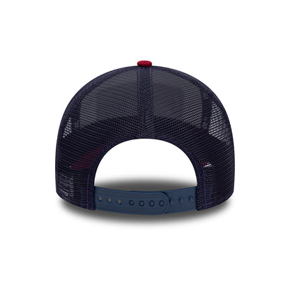 New Era Colorado A-Frame Trucker Cap - Patch - White-Cardinal-Navy