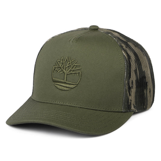 Timberland Hats Printed Camouflage Mesh Trucker Cap - Olive