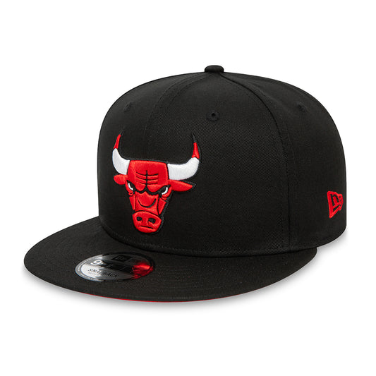 New Era 9FIFTY Chicago Bulls Snapback Cap - NBA Rear Logo - Black
