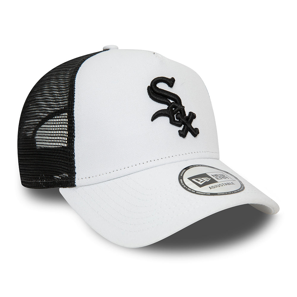 New Era Chicago White Sox A-Frame Trucker Cap - MLB League Essential - White-Black