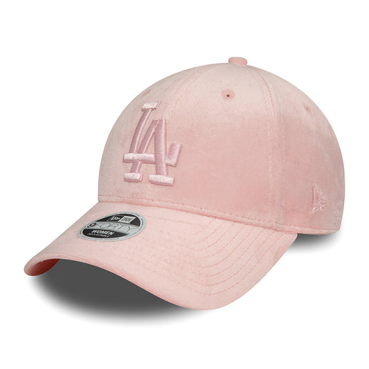 New Era Womens 9FORTY L.A. Dodgers Snapback Cap - MLB Velour - Light Pink