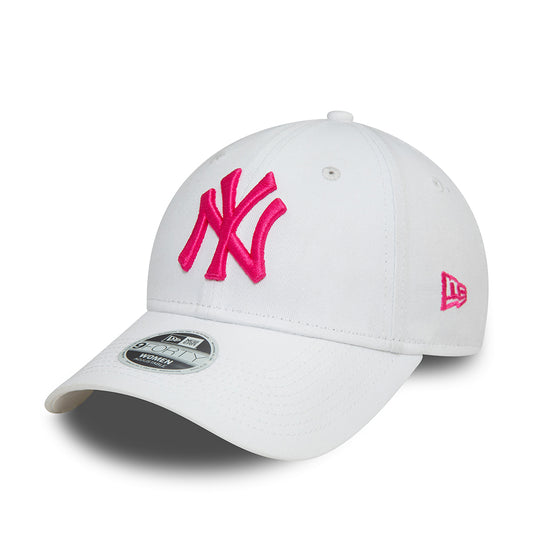 New Era Womens 9FORTY New York Yankees Baseball Cap - MLB League Essential - White-Blush