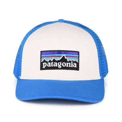 Patagonia Hats P-6 Logo Organic Cotton Trucker Cap - Off White-Blue