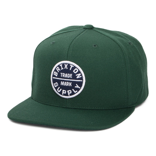 Brixton Hats Oath III Snapback Cap - Pine Green