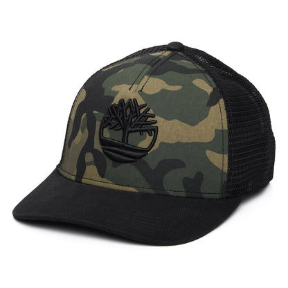 Timberland Hats Camo Print Trucker Cap - Black-Camo