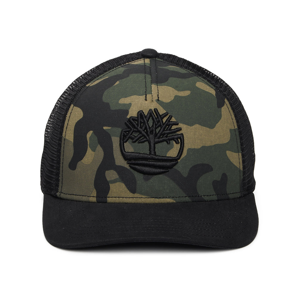 Timberland Hats Camo Print Trucker Cap - Black-Camo
