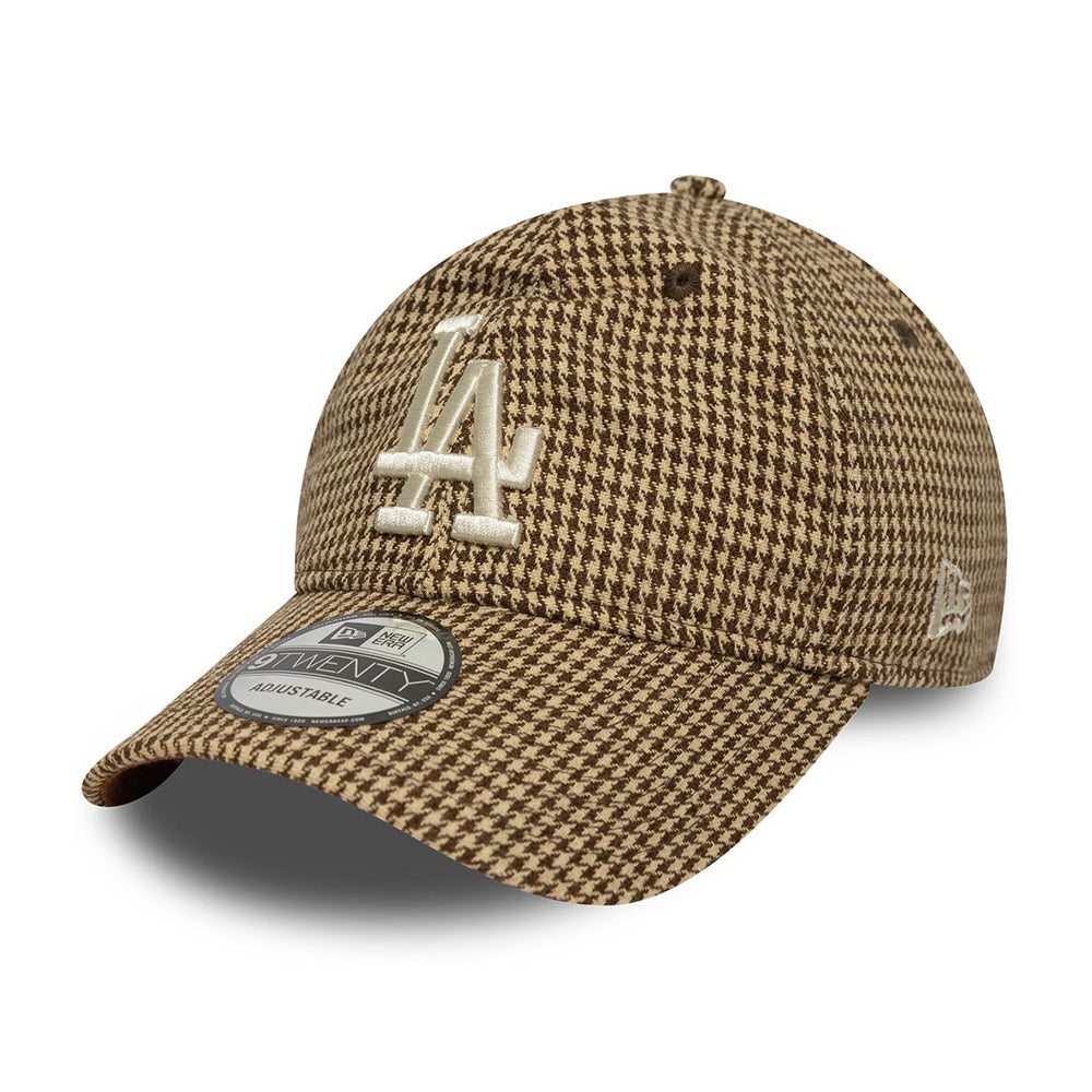 New Era 9TWENTY L.A. Dodgers Baseball Cap - MLB Hountstooth - Beige-Brown