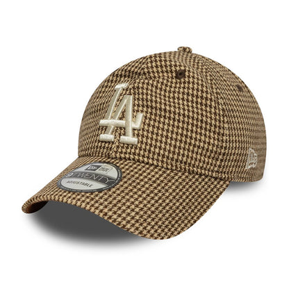 New Era 9TWENTY L.A. Dodgers Baseball Cap - MLB Hountstooth - Beige-Brown