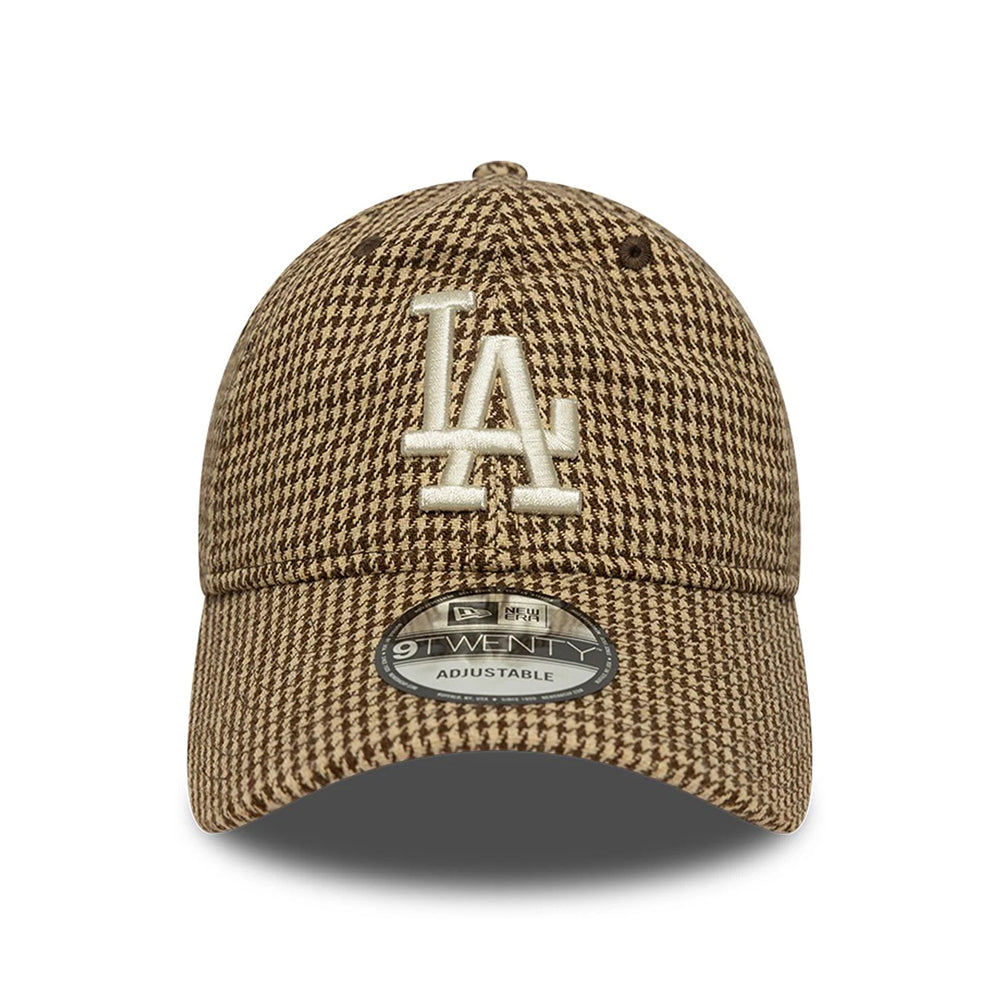 New Era 9TWENTY L.A. Dodgers Baseball Cap - MLB Hountstooth - Beige-Brown