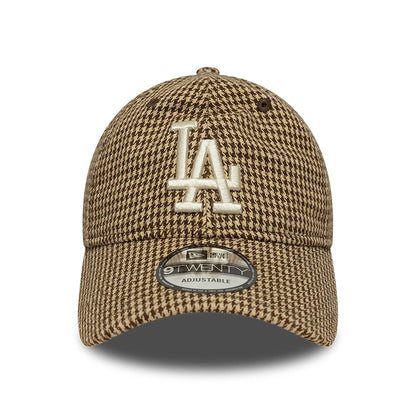 New Era 9TWENTY L.A. Dodgers Baseball Cap - MLB Hountstooth - Beige-Brown
